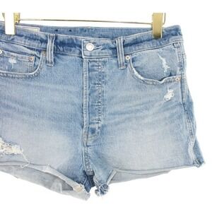 Gap Cheeky Short High Rise Distressed Denim Shorts Size 31/12R Light Blue
